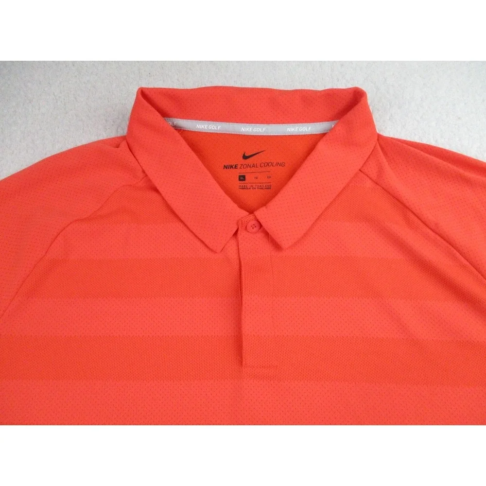 Nike Zonal Cooling Polo Shirt Mens XL Orange Short Sleeve Mesh Golf‎ Performance